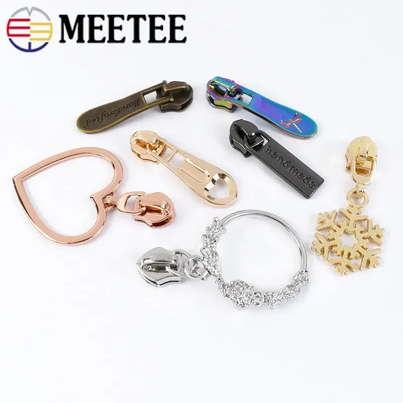 Meetee 나일론 지퍼 테이프 슬라이더 헤드, 의류 가방 장식 지퍼 풀러 수리 키트, 재봉 액세서리, 5  지퍼, 10 개, 20 개