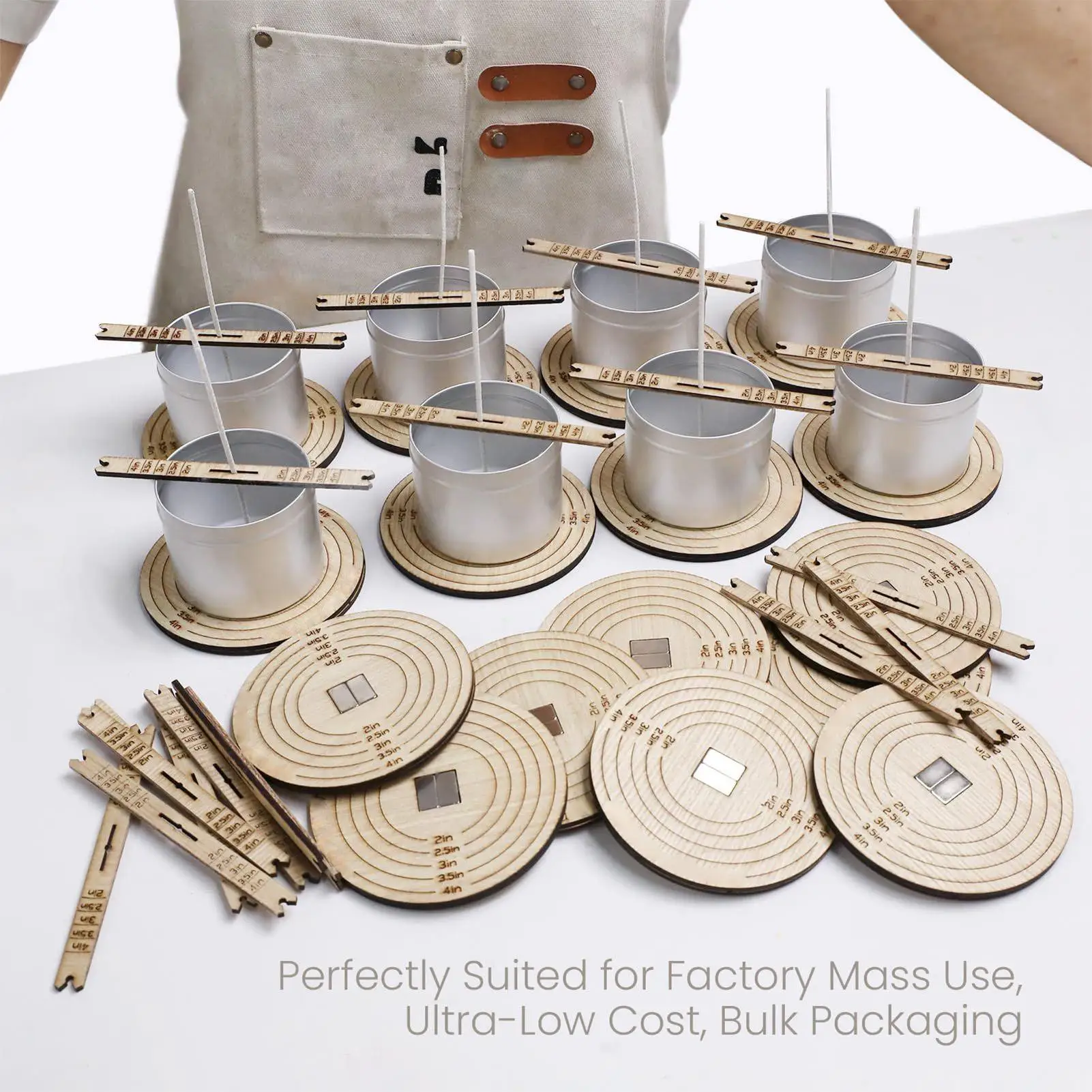 Wick Centering Tool Wick Stabilizer Candle Making Tool 2 Pieces Wooden Crafting Equipment Time-Saving for Home Fragrance