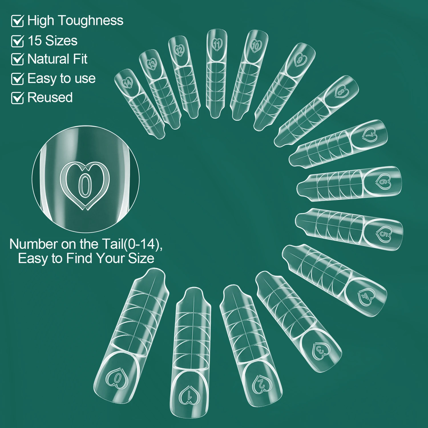 Nail Forms Nailpop Space Dual 15 Sizes For Poly Gel Extension 30/60/75/150pcs Reusable Manicure