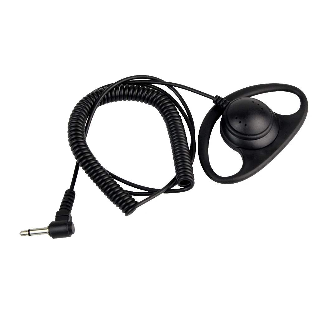 

3.5mm Plug D Shape Receive Earpiece Headset Listen Only Earhook Earbud Coiled Acoustic Tube For security guard,construction work