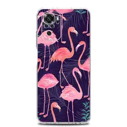 Clear Pink Flamingo Leaf Design Phone Case for Redmi Note 11Pro (B7)