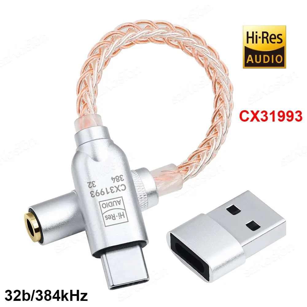 Audio Amplifier Board Headphone Amplifier Portable DAC Amplifier Audio Decoder Audio Amp Adapter 3.5mm Aux Adapter Type C to 3.5mm HiFi DAC Earphone Amplifier CX31993 Audio Decoder IEM AMP Smartphone Adapter for Android iPhone15 Samsung