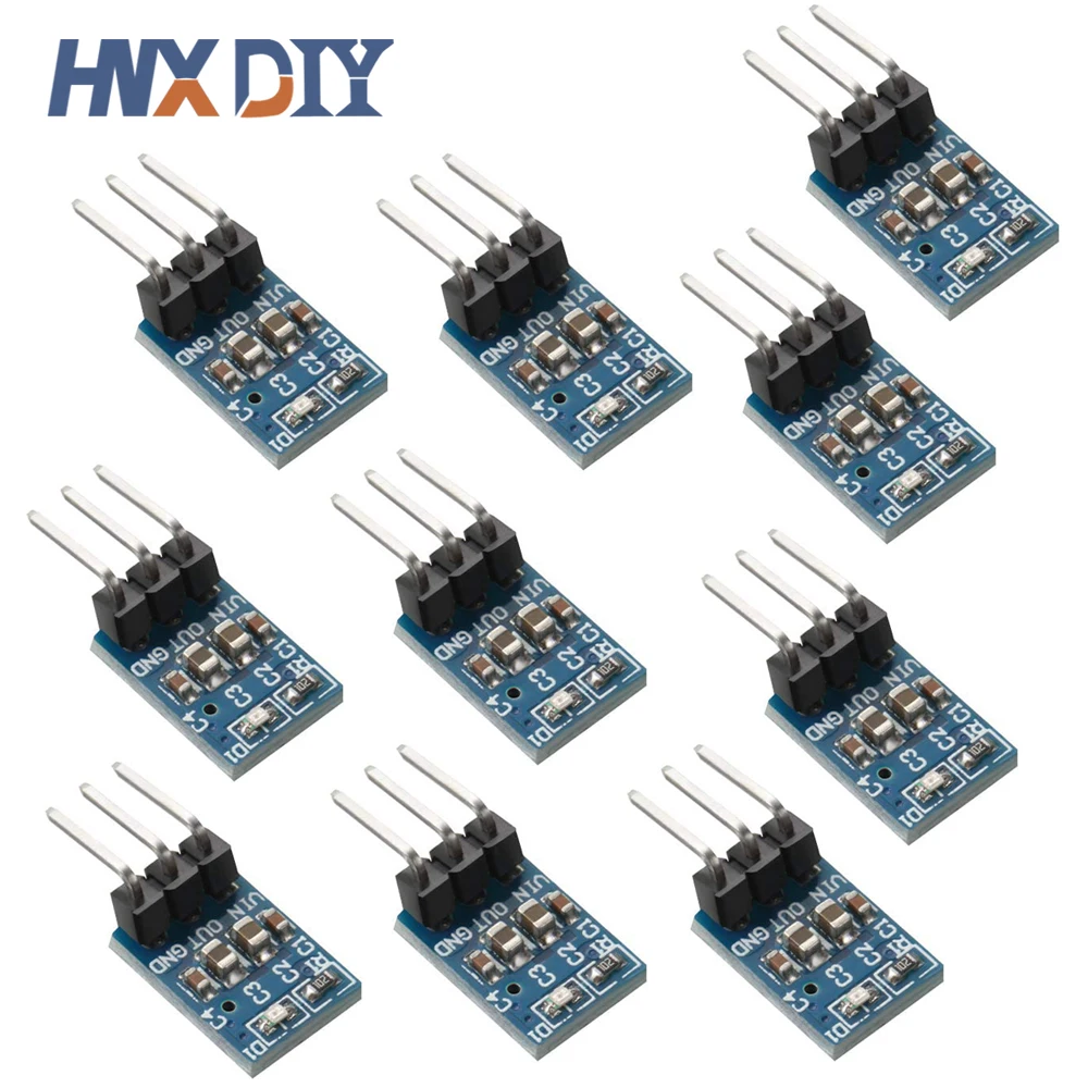 5/10 Pz 5V A 3.3V Dc-Dc Step Down Alimentatore Modulo Buck Ams1117 800Ma Automatico Regolabile Boost Board Start Limite Di Tensione