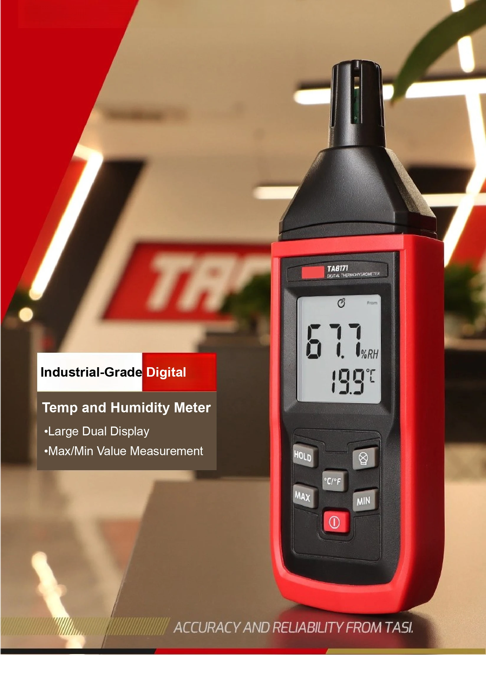 TA8171/TA621A Portable Temperature Humidity Meter Digital Hygrometer Dew Point S
