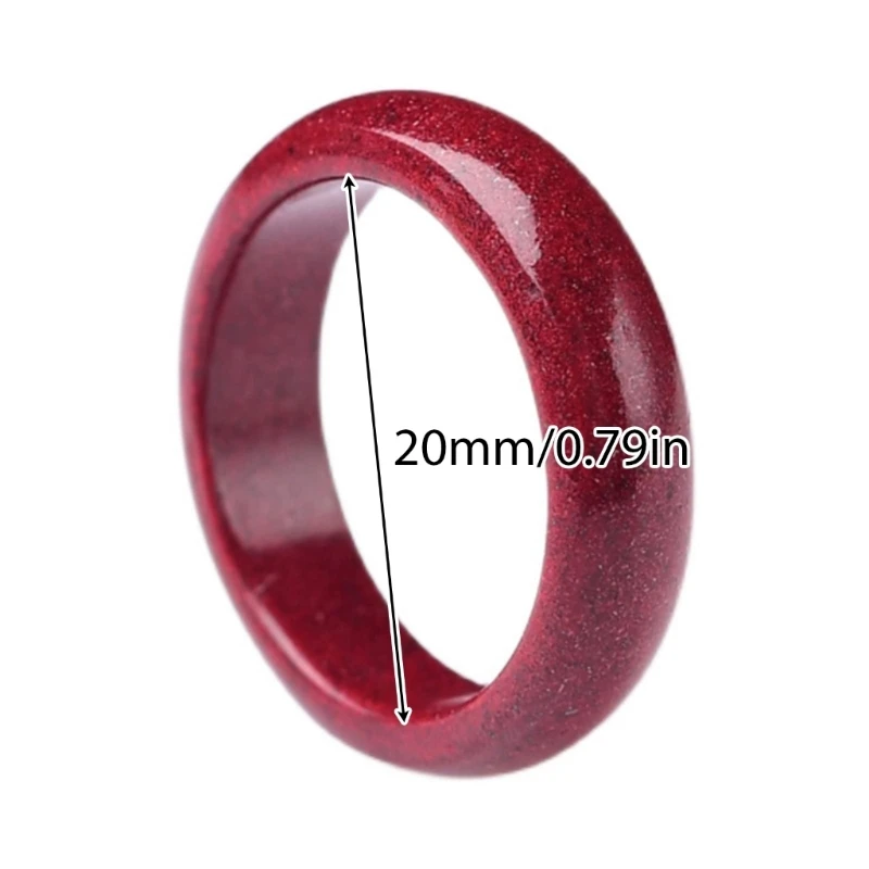 Natural  Mineral Cinnabar Ring Female Fine Red Plain Ring Super Self-discipline Original Stone Ring Male Jewelry 3