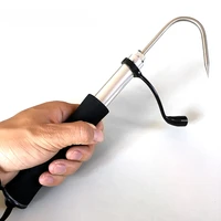 Squid Gaff Telescopic Fishing Gaff Stainless Steel Hook Spear Sea Boat Ice Fishing Tool Outdoor Telescoping Pole Fish Pliers 2