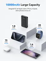 NEWDERY10000mAh Magnetic Wireless Power Bank for Apple Watch /9/8/7/6/5/4/Ultra 2 iWatch Battery Pack For iPhone 16/15,Galaxy 2