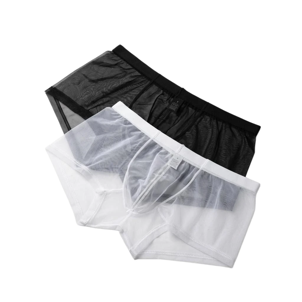 Men's Transparent Breathable Mesh Short Shorts - Sexy and Comfortable in Black and White