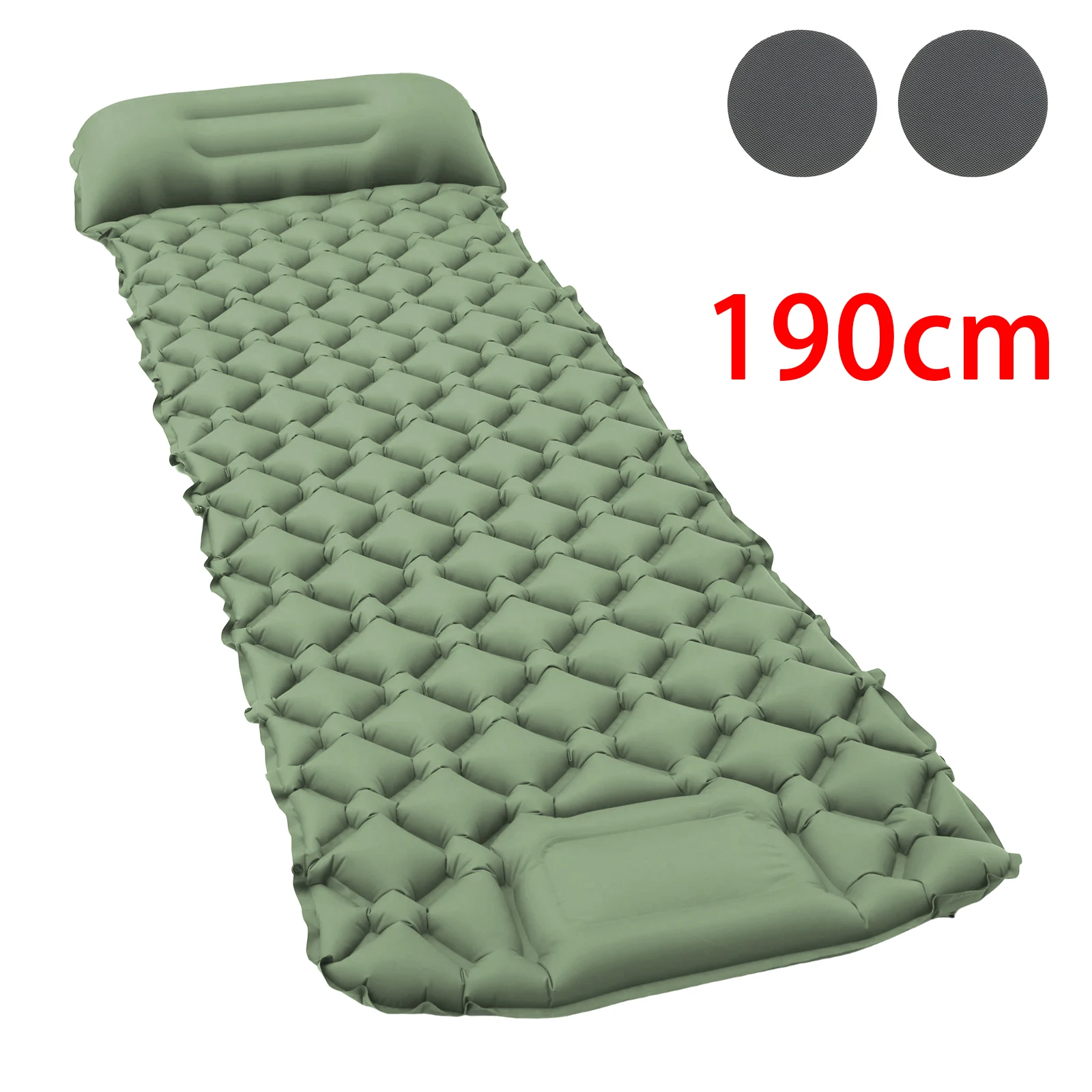 Waterproof Nylon Inflatable Camping Sleeping Pad with Pillow for Outdoor Hiking