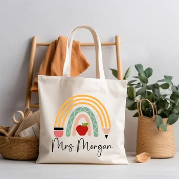 Borsa tote personalizzata per insegnanti Regalo di apprezzamento Ritorno a scuola Idea regalo scolastica unica per gli insegnanti delle scuole medie utilizzano la vita quotidiana