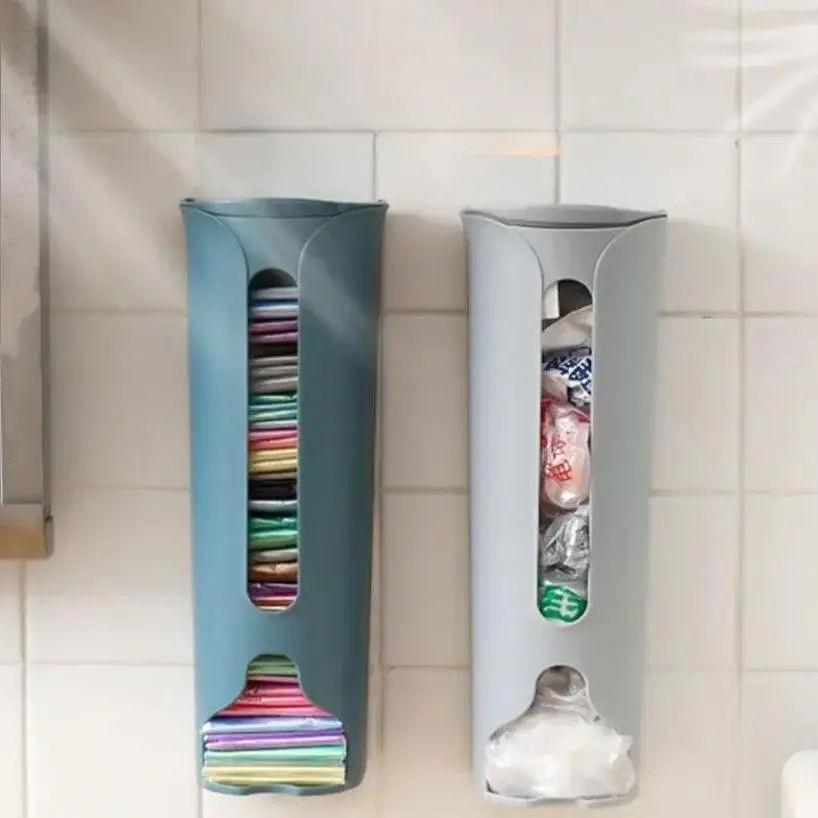1 Pcs Household Kitchen Garbage Bag Storage Box Pull-out Plastic Collector Wall Mounted Underwear Socks Organizer Box