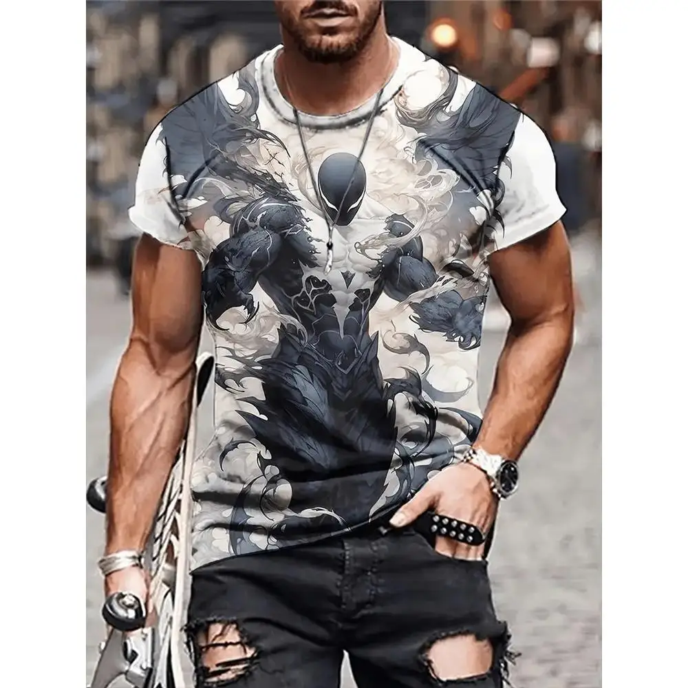 

Retro men's T-shirt 3D printed T-shirt casual short sleeved pullover plus size men's clothing summer outdoor O-neck top T-shirt