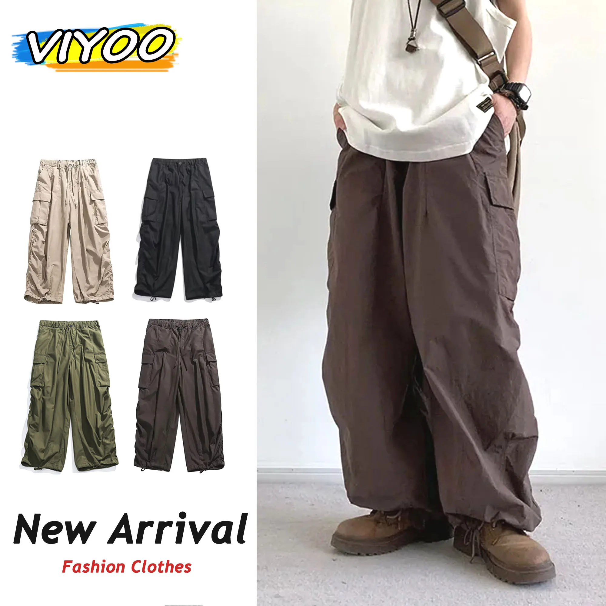 

Oversize Cargo Pants Men Women Hip-hop Multi-pocket Wide-leg Trousers Vintage Loose Casual Pantaloons Spring Couple Unisex Pants