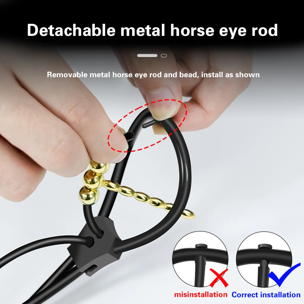 Electric Shock Penis Plug Male Horse Eye Stick Ball Urethral Rod Gay Masturbation Delayed Ejaculation Sex Toys Man Extended