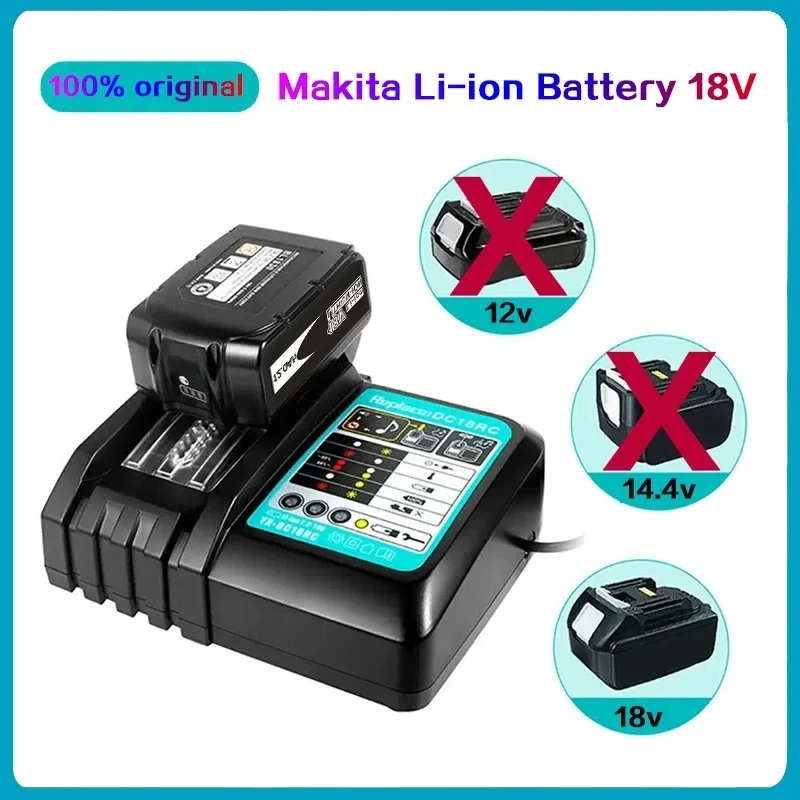 Battery Adapter Makita 18V 12000mAh Rechargeable Power Tools Battery LED Li-ion Replacement LXT BL1860B BL1860 BL1850