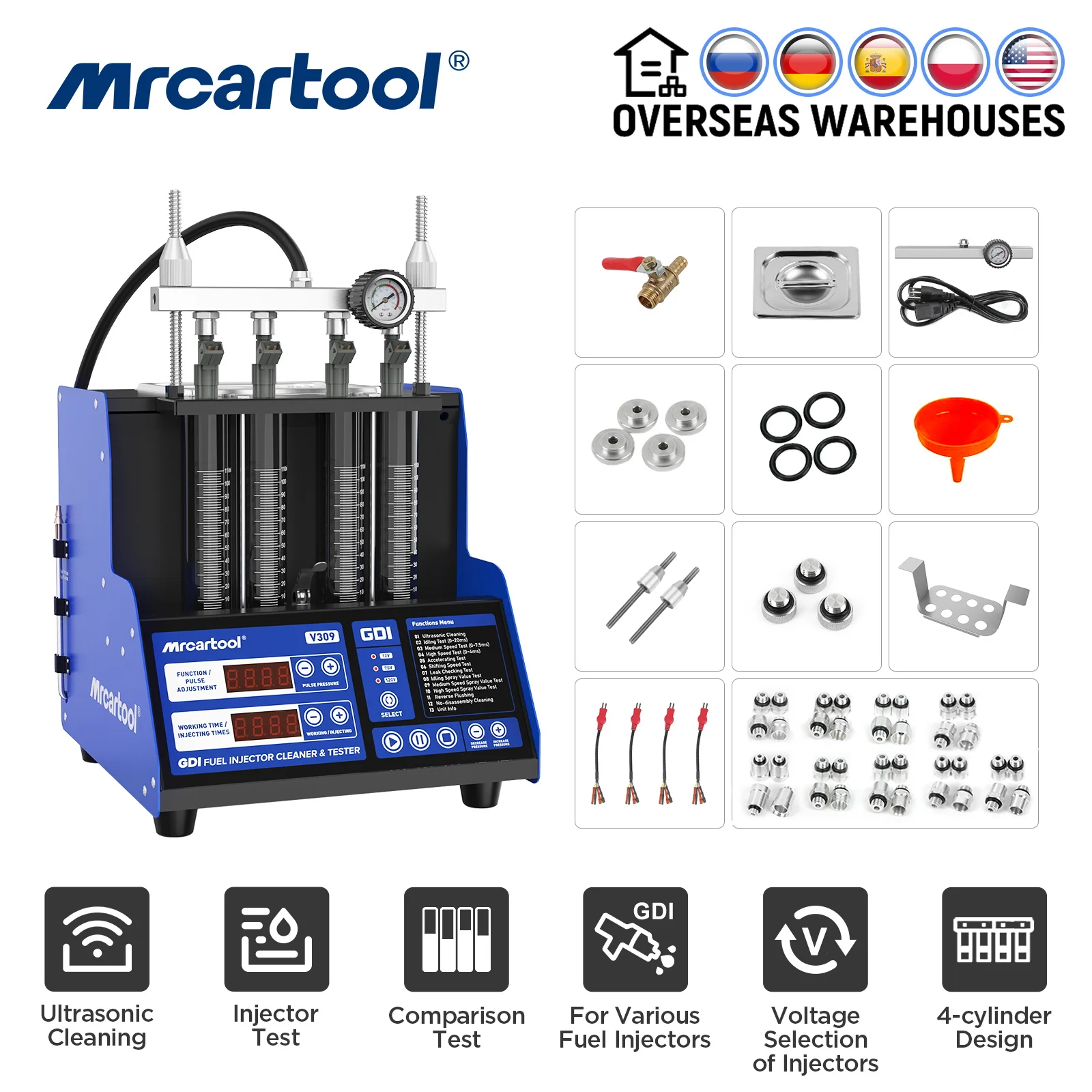 MRCARTOOL V309 GDI حاقن الوقود الأنظف تستر سيارة د...