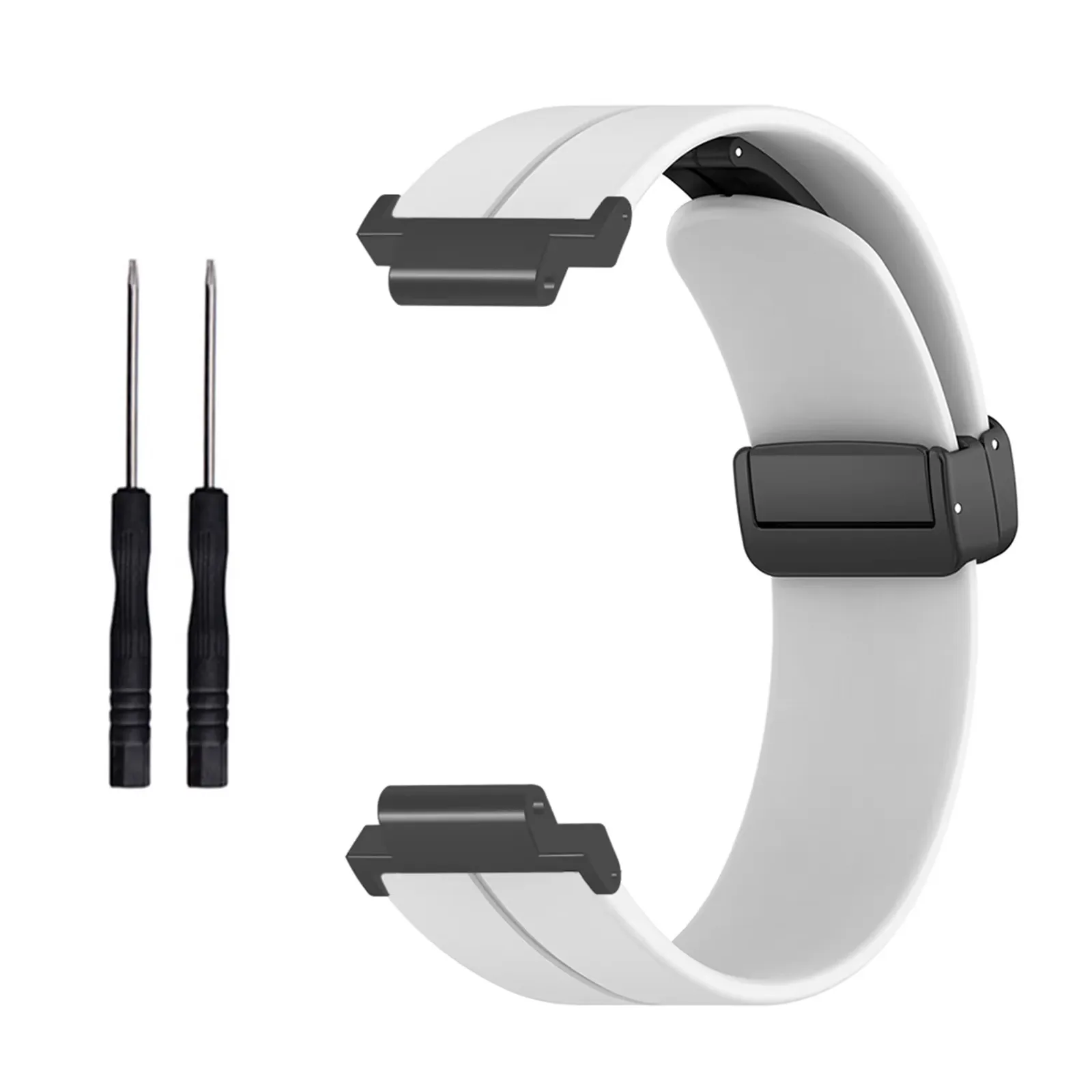 Stylish Magnetic Folding Buckle Silicone Watch Strap Replacement