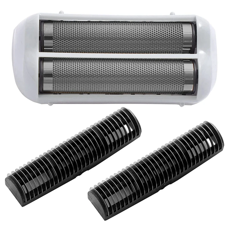 

2X Shaver Replacement Foil And Cutters For Andis 17150 17200 Washable 3D Intelligent Floating Shaving Blade Silver