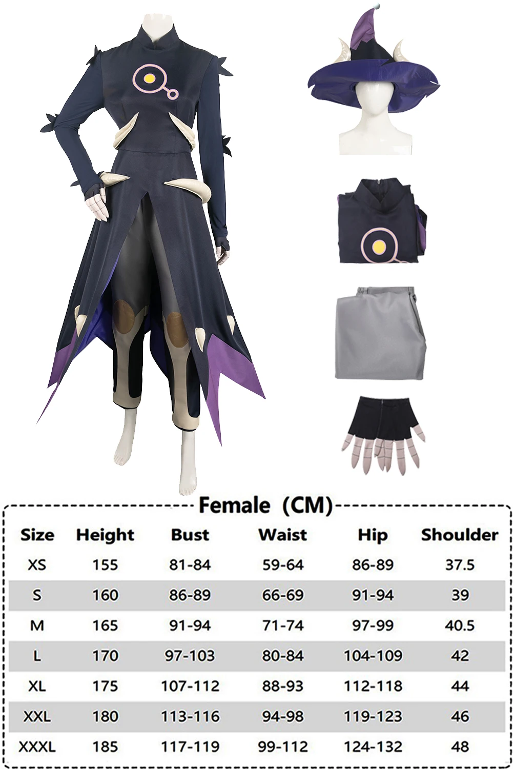 Zhazieon Luz Noceda Cosplay Luz Owl House Vestido De Capa Negra Con