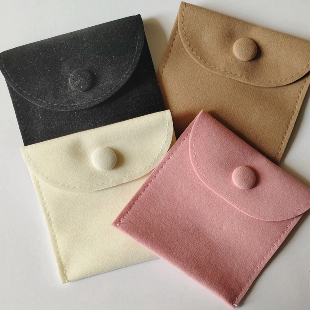 200PCS Custom LOGO 9.5X9.5CM Jewellery Pouch Packaging Bag Soft Velvet Gift Bracelet Necklace Earrings Rings Storeage
