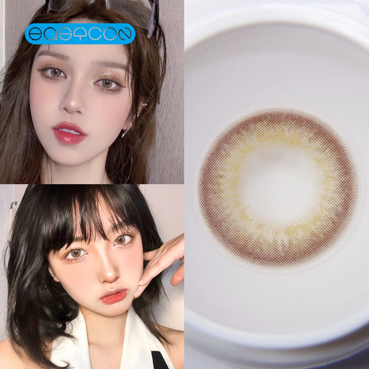 

Mermaid tears brown Colored Contact Lenses soft for eyes small Beauty Pupil myopia prescription degree yearly natural new big