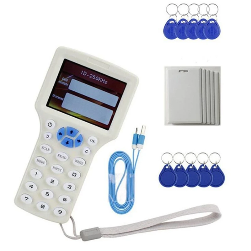 

Считыватель карт доступа RFID с 10 ЧИПАМИ/ID, устройство для чтения карт с функцией шифрования, Дубликатор чипов UID, копировальный аппарат для смарт-ключей