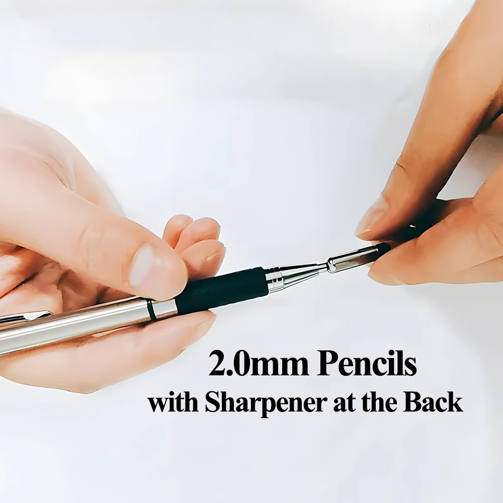 0.5 0.7 0.9 2mm Mechanical Pencils Drawing Painting Art Sketch Automatic Pens Back to School Kids Aesthetic Stationery 2B Leads 4