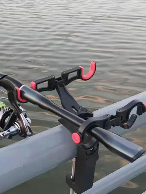 Fishing Rod Holder Fishing Rod Bracket Fishing Rod Support Double Pole Boat Fishing Rods Holder Sea Fishing Stand Foldable Pole Bracket 90 Degree Adjustable Support