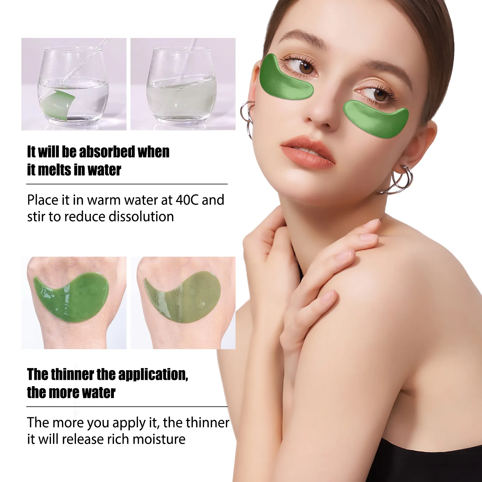 Seaweed Eye Mask Anti Dark Circles Eye Bags Removal Lifting Firming Fade Eye Fine Lines Anti Wrinkle Moisturizing Eye Patches 3