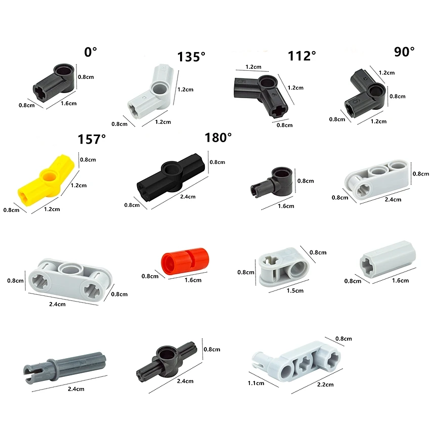 Enhanced Building Block Connector Accessories - Technical Parts for Creative Construction Toys