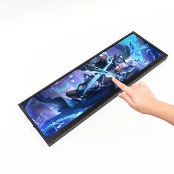 12.7 인치 스트레치 바 LCD 터치 모니터 2880x864 IPS LCD 라즈베리 파이 자동차 산업 광고 디스플레이 Aida 64 모니터