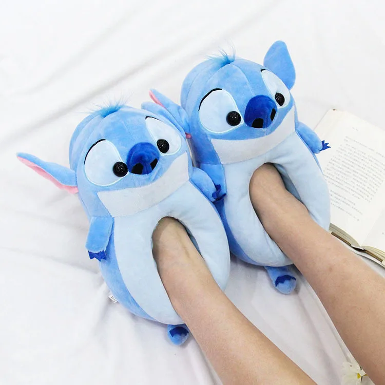 Cartoon Anime Lilo Stitch Cute Plush Stuffed Slippers For Home Cartoon  Winter Shoes Child Adult Toys Gifts - Action Figures - AliExpress