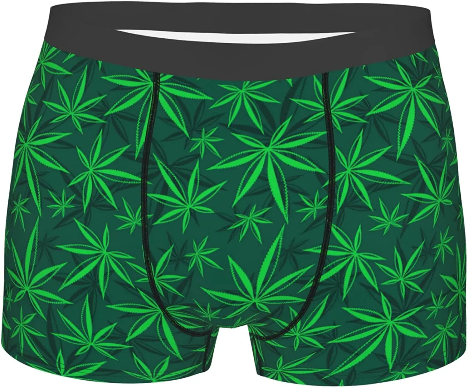 

Weed Leaves Men's Boxer Briefs Bee Underwear Trunks Soft Breathable Stretch Wide Waistband Underwear with Bulge Pouch for Men