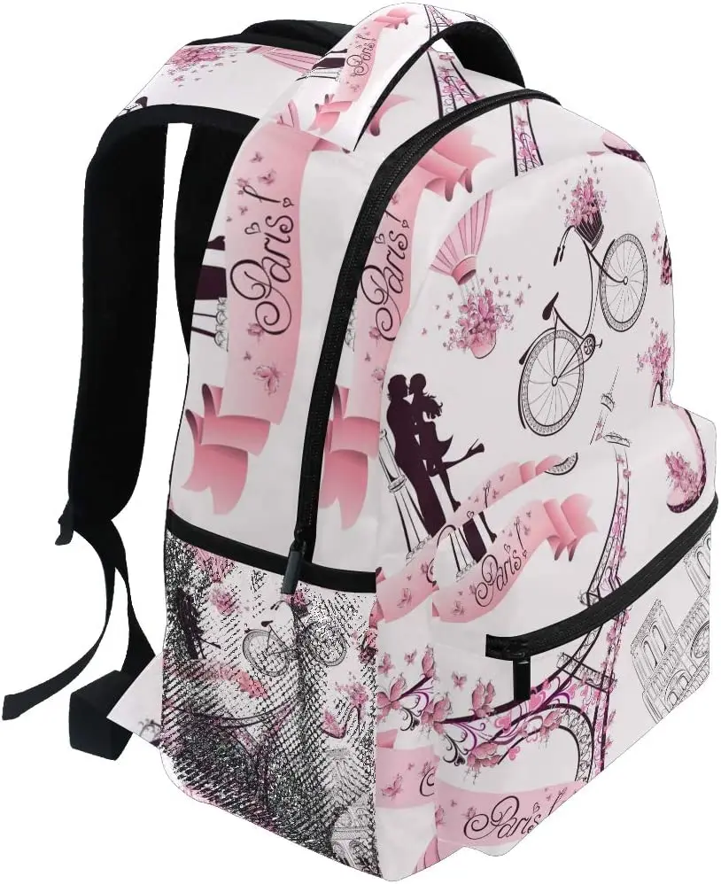 Backpack Valentine Paris Eiffel Tower Adults School Bag Casual