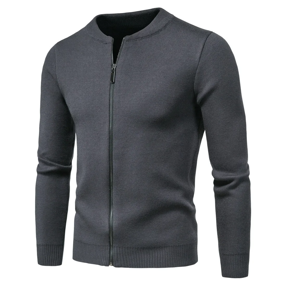 

Autumn New Men's Sweater Fashion Solid Color Cardigan Zip Sweater