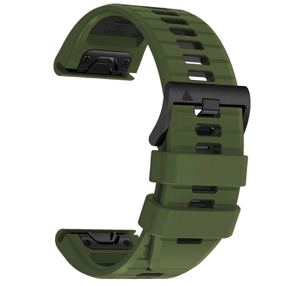 Enhanced Silicone Sports Strap Watch Band - QuickFit Bracelet, 26mm/22mm