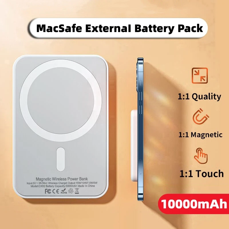 Original 1:1 Macsafe Power Bank iPhone External Auxiliary Backup Battery Pack Magnetic Wireless Powerbank For iphone 12 13 14 15