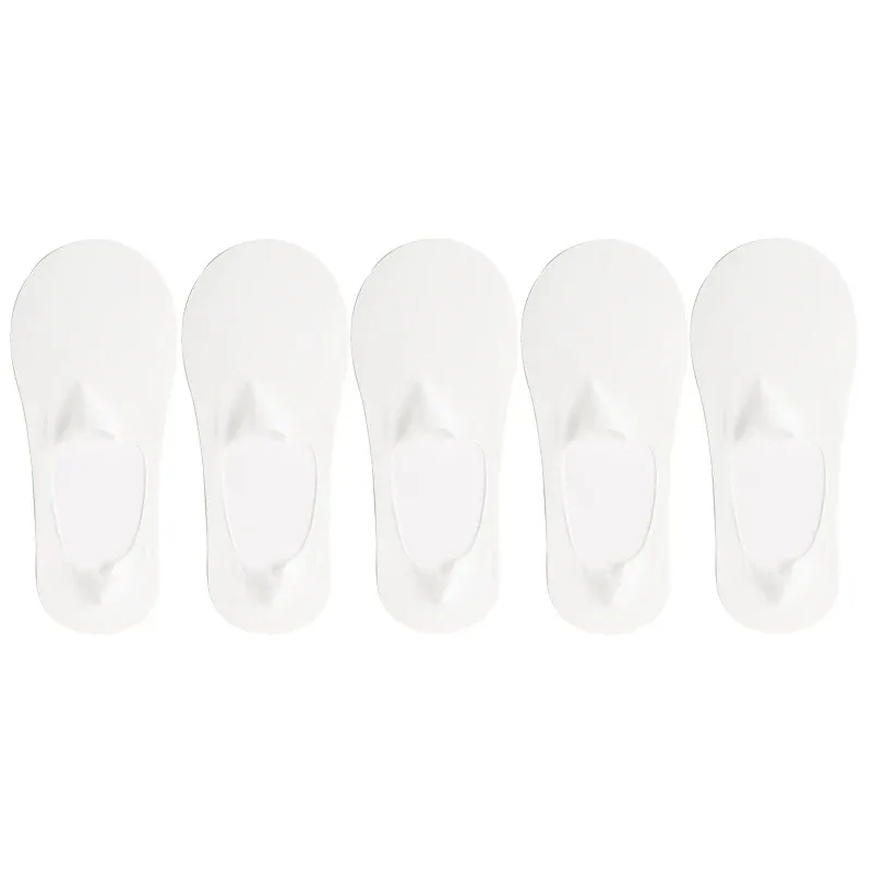Silicone Socks Women's Summer Ultra-thin Invisible Low Cut Anti-slip Mesh No Show Ice Silk Solid Boat Socks 5 Pairs/Lot