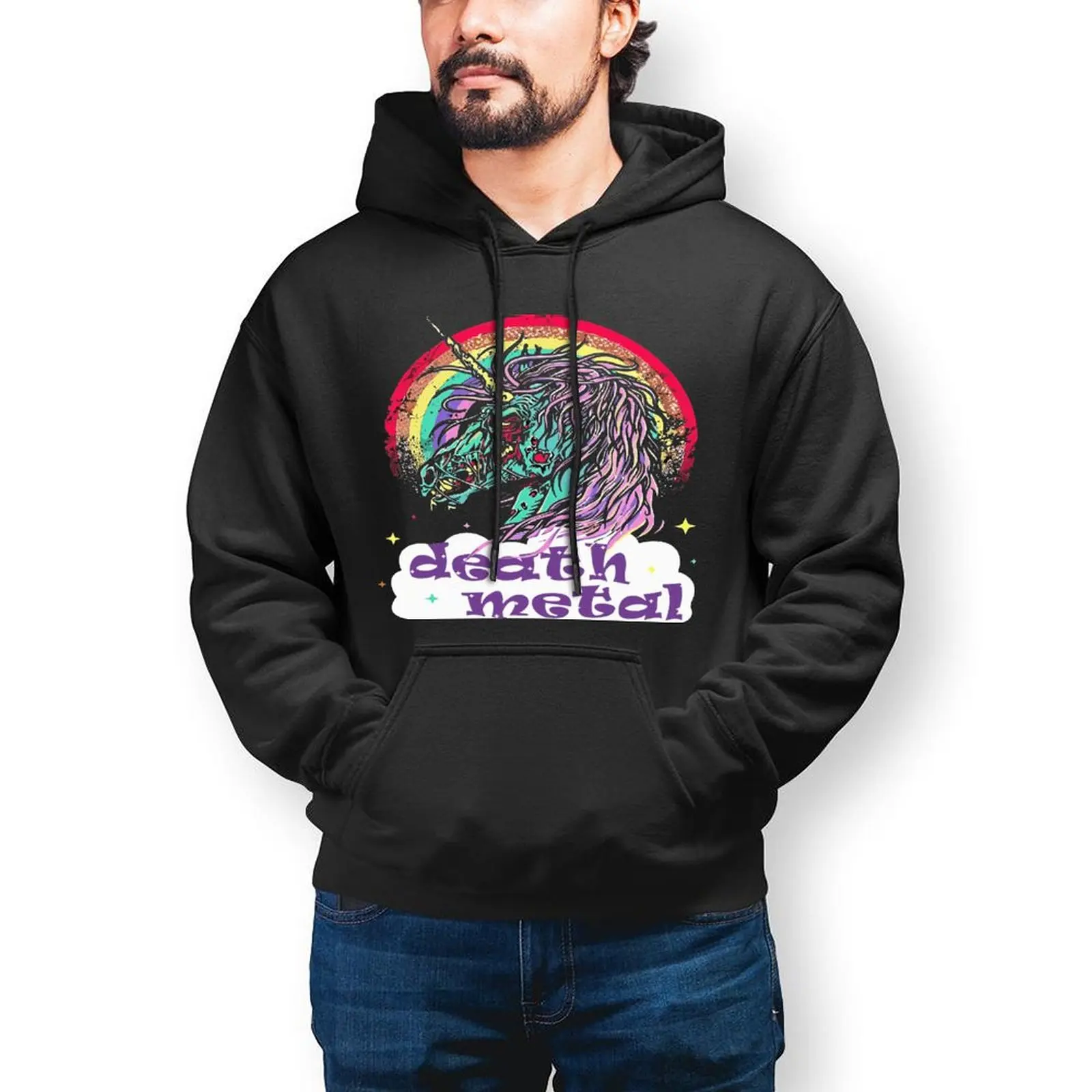 

Zombie Loose Hoodies Man Zombie Unicorn Death Metal Street Wear Pullover Hoodie Spring Modern Custom Hooded Shirt Large Size 6XL