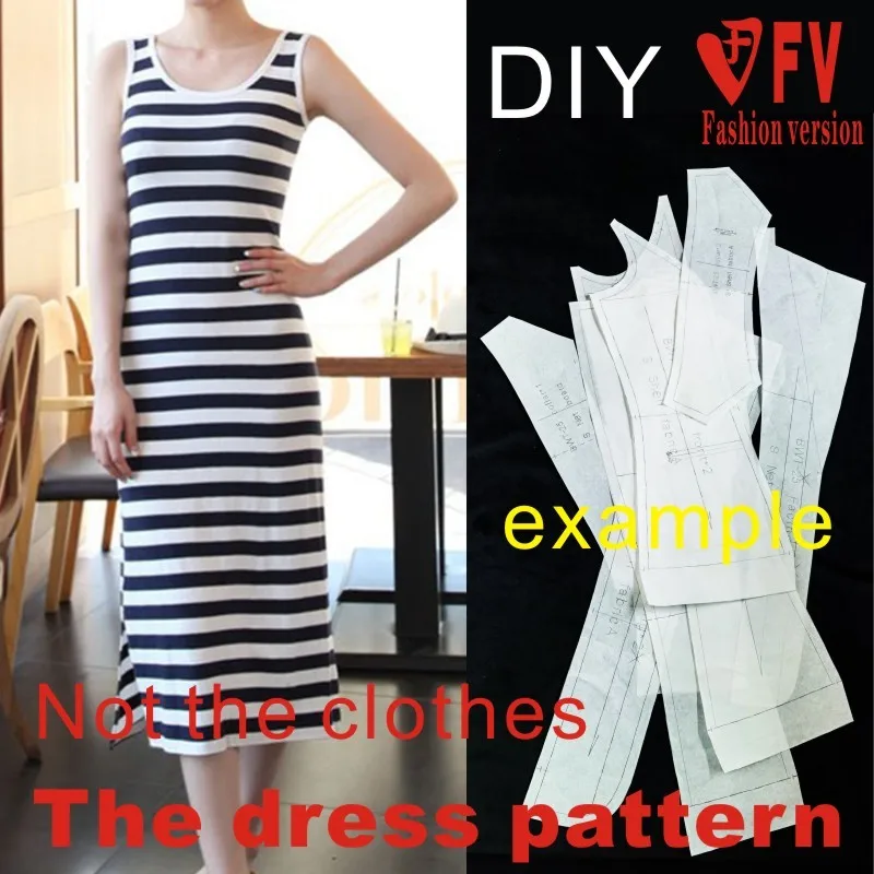 Dresses Sewing Pattern Template Cutting Drawing Clothing DIY KNIT Elasticity Big BLQ-224