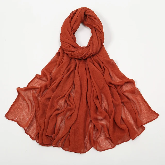 Nouveau Hijab en rayonne froissé pour femmes, écharpe musulmane, châles longs, Turban islamique solide, bandeau Heascarf, bandeau Ramandan