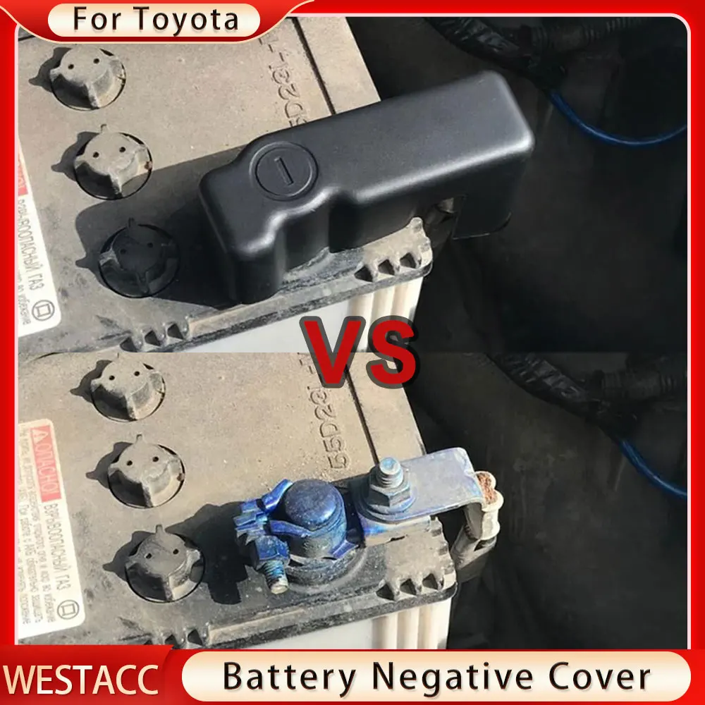 Car Battery Anode Negative Protector Cover For Toyota FJ Land Cruiser Prado 150 V8 200 2010- Rav4 Accessories car battery protector cover
