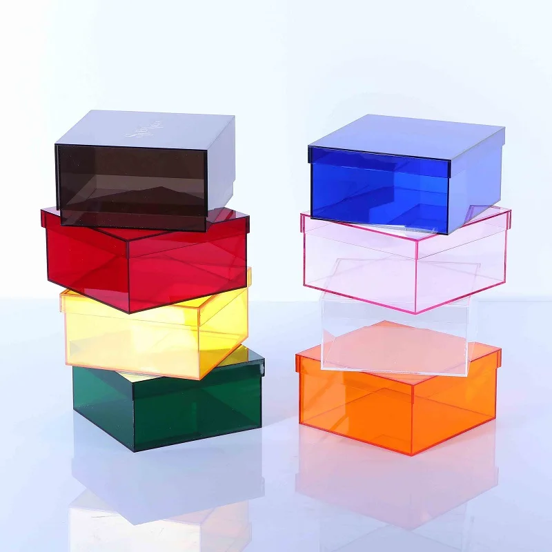 Acrylic Favor Box with Lids Party Gift Boxes for Bridesmaid&Groomsman