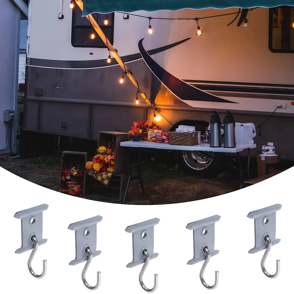 8 Sets Universal Car Awning Hooks Clips RV Tent Hangers Light Hangers