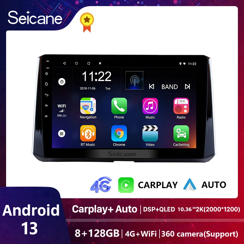 

Автомагнитола Seicane, Android, мультимедийный плеер для Toyota Corolla 2019, беспроводной Carplay, 2din, Авторадио, навигация GPS, 2din