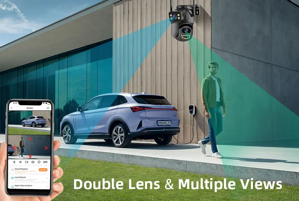 ߿  PTZ IP ī޶, 4K 8MP   ī޶,  , 4X  , AI ΰ , ONVIF