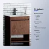 24" Bathroom Vanity, Brown Modern Small Single Bathroom Cabinet Set, Soft Closing Doors with Metal Handles, Storage, Sink Base 3