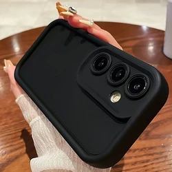 Matte Shockproof Liquid Silicone Phone Case - A16 5G - A16 4G (Black)
