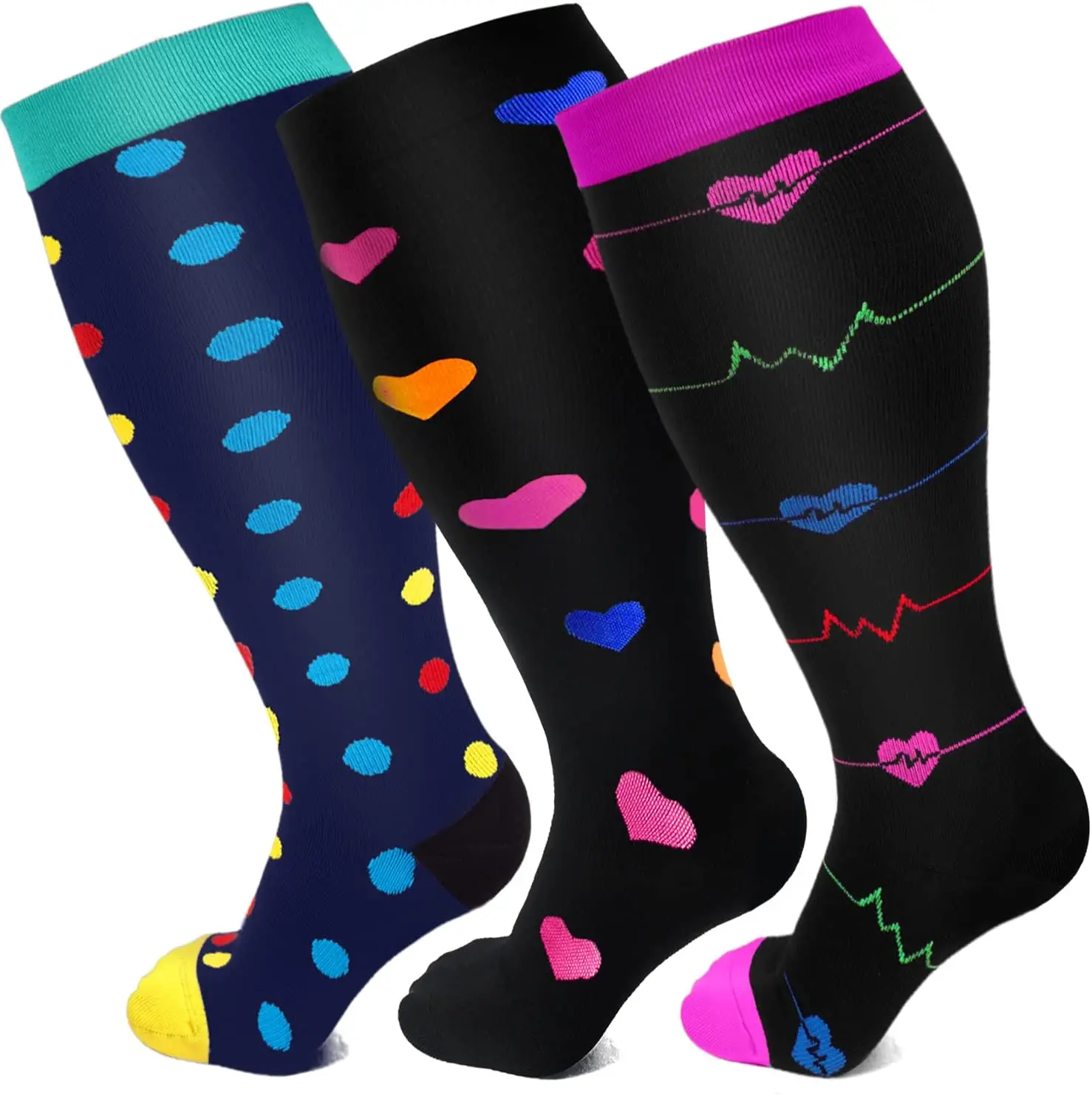 Compression Socks Plus Size Women Men Varicose Veins Knee High Anti