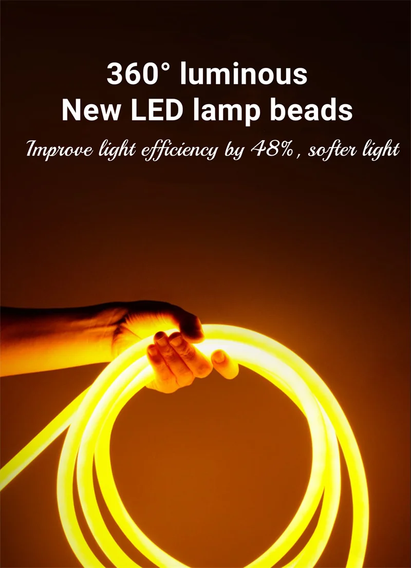 Description Picture 2 of itemFlexible Silicone LED Light Strip 360 Degree Luminous Round Neon Light Strip DIY Decorative Indoor Outdoor Lighting Pendant Lamp